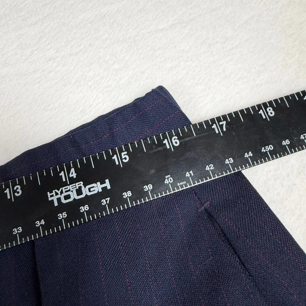 Vintage Pendleton Womens Size 16 Navy Red Pinstripe Wool Skirt Suit 2 Piece